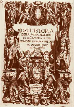 Frontespizio del primo dei due volumi dellopera di Giacomo Bosio, stampati nel 1594 nella Tipografia Vaticana, appena istituita da Sisto V al Palazzo Apostolico.